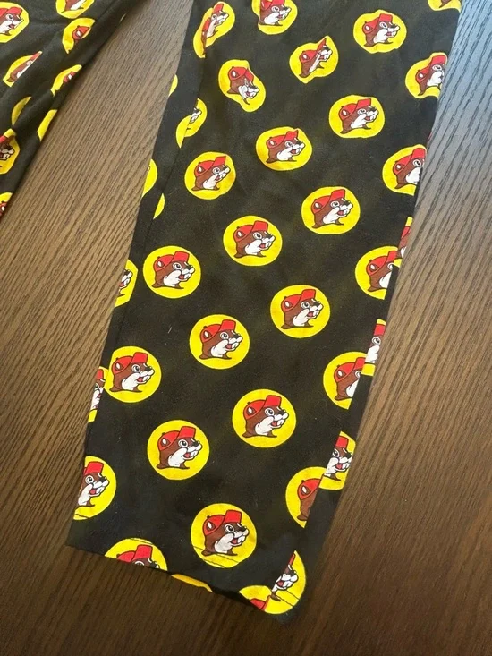 Women's Black Novelty Pajama Pants with Buc-ees Beaver Small - Picture 2 of 5